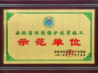 安徽省環(huán)境保護(hù)優(yōu)秀施工示范單位